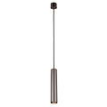 Tabore pendellamp cilinder GU10 (excl) zwart + geborsteld staal