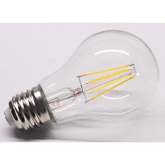 Fantasia bombilla LED de filamento, casquillo E27, 4W, blanco cálido 2700K, regulable, vidrio transparente