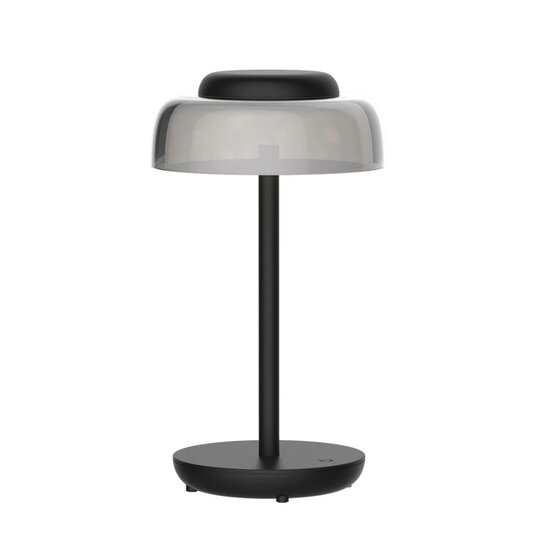 Fantasia Cyrus, lámpara de mesa LED recargable, 3W, 250 lúmenes, IP20, negra, batería incluida