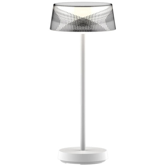 Fantasia Fantasia Argia lampe de table LED rechargeable pour extérieur, 2W, 230 lumens, IP44, blanc, batterie incluse