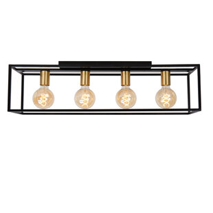 Rubens long black and gold ceiling lamp 4x E27