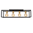 Rubens long black and gold ceiling lamp 4x E27