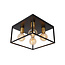 Rubens square black and gold ceiling lamp 4x E27