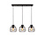 Felix long black hanging lamp with 3 metal cages E27