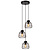 Suspension Felix ronde noire avec 3 cages métalliques E27
