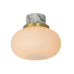 Lorenzo marmer plafondlamp badkamer met opaal glas 1x E27