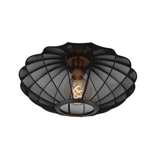 Plafonnier Celine noir et laiton adapté pour salle de bain E27