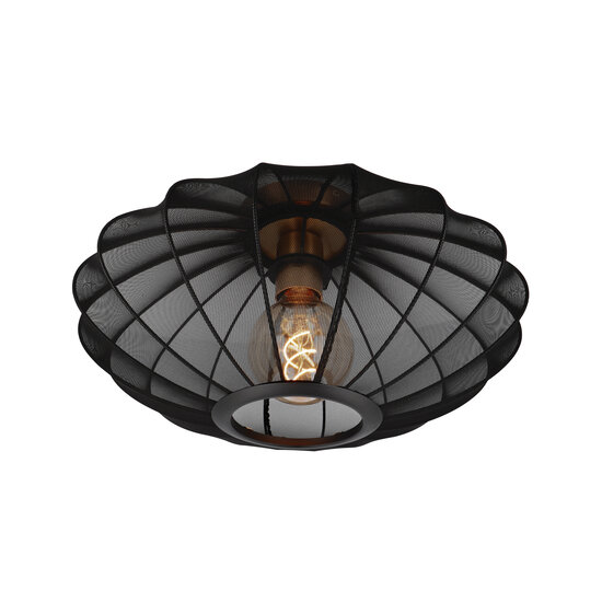 Plafonnier Celine noir et laiton adapté pour salle de bain E27