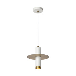 Lampe à suspension Celine blanche et laiton adaptée à la salle de bain GU10