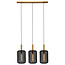 Carine long black with brass hanging lamp 3x E27