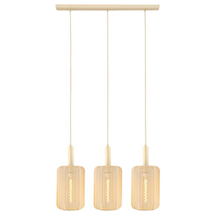 Carine long beige hanging lamp 3x E27