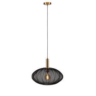 Carine oval black with brass hanging lamp 1x E27