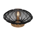 Carine black table lamp with brass accent E27