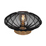 Lampe de table Carine noire avec accents en laiton E27