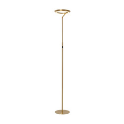 Carmelo brass gold floor lamp with ring 21W