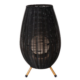 Nicolette Lámpara de mesa inalámbrica recargable negra impermeable con LED 3W