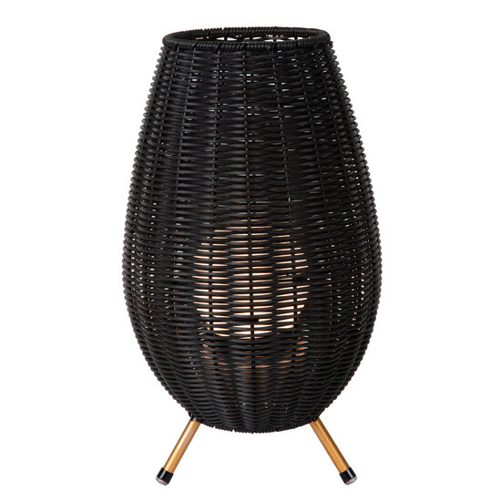 Nicolette Lámpara de mesa inalámbrica recargable negra impermeable con LED 3W
