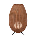 Lampe de table sans fil rechargeable en osier imperméable de couleur naturelle Nico avec LED 3W