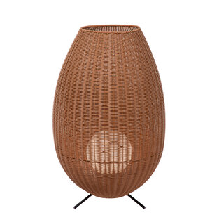 Nico Lámpara de mesa inalámbrica recargable de mimbre impermeable color natural con LED 3W