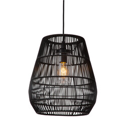 Danira black hanging lamp with long cable for outdoor use E27