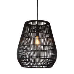 Lampe suspendue noire Danira avec câble long pour extérieur E27