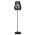 Dany dark black floor lamp wicker with long cable for outdoor use E27