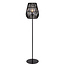 Dany dark black floor lamp wicker with long cable for outdoor use E27