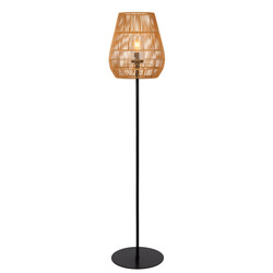 Lampadaire Dany en osier naturel avec câble long pour extérieur E27