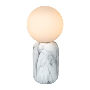 Lampe d'appoint Marco en marbre blanc E27 verre blanc mat E27