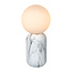 Marco Beistelllampe aus weißem Marmor E27, mattweißes Glas E27
