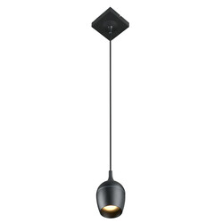 Lampe à suspension Presley noire GU10 IP44 pour salle de bain