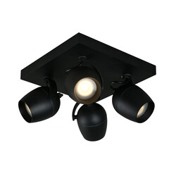 Baddy 4L black ceiling spotlight waterproof orientable GU10