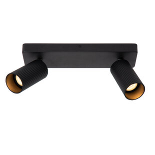 Spot de plafond double noir Rumba GU10