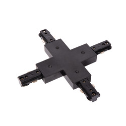 X-Kupplungsstück TRACK 1-Phasen-Schienensystem Schienenbeleuchtung schwarz