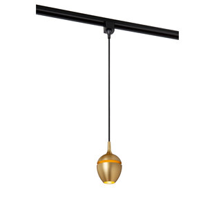 TRACK Prestige hanglamp - 1-fase Railsysteem / Railverlichting - 1xGU10 - Mat Goud / Messing