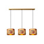 Floreo hanglamp lang kleurig met goud binnenin 3x E27