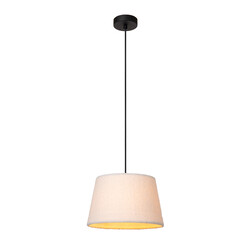 Lampe à suspension conique beige Softy avec coton E27