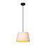 Lampe à suspension conique beige Softy avec coton E27