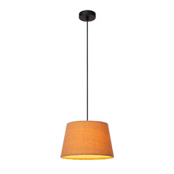 Softy okergeel konische hanglamp met katoen E27