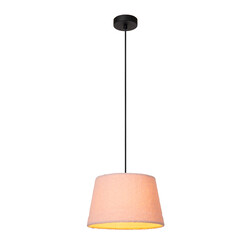 Softy roze konische hanglamp met katoen E27