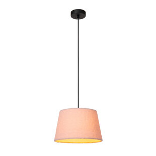 Lampe à suspension conique rose Softy avec coton E27