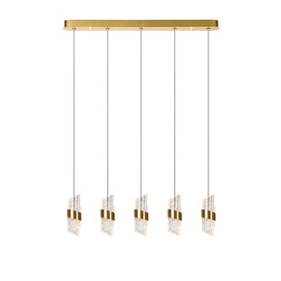 Adeline long hanging lamp LED Dim. 5x7.8W 2700K matt Gold / brass