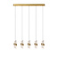 Adeline long hanging lamp LED Dim. 5x7.8W 2700K matt Gold / brass