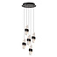 Adeline black large hanging lamp Ø 30 cm LED Dimming. 5x8W 2700K