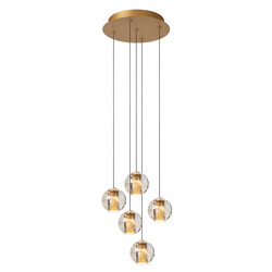 Colinda Hängelampe Ø 31 cm LED-Dimmung. 5x3,5W 2700K Mattgold / Messing