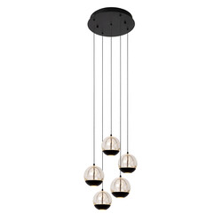 Baloe hanglamp Ø 35 cm LED dimb. 5x5,2W 2700K zwart