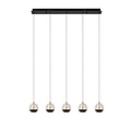 Lampe suspendue longue Baloo LED Gradation. 5x5,3W 2700K noir