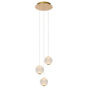 Cindy hanging lamp Ø 25 cm LED dim. 3x4.7W 2700K transparent