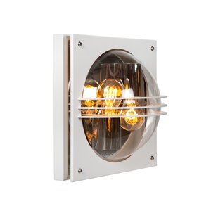 Pervo square white outdoor wall lamp 1xE27 IP44