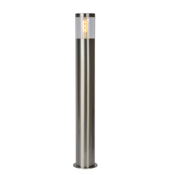 Frode high outdoor pedestal lamp 1xE27 IP44 matt chrome